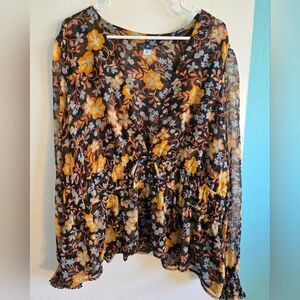Old Navy Boho Floral Blouse Size XXL Tall